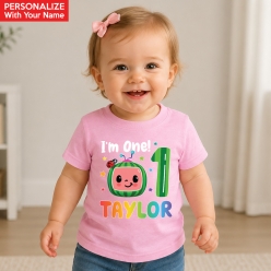 CoComelon 1st Birthday Personalized Light Pink Shirt