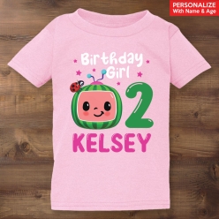 55% OFF: CoComelon Personalized Name & Age Pink T-Shirt