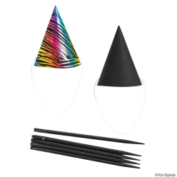Magic Color Scratch Cone-Shaped Cardstock Party Hats-24Pk