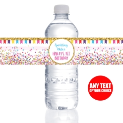 Confetti PERSONALIZED VINYL Bottle Labels - 10 PK