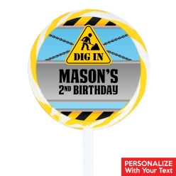 Construction Pals PERSONALIZED Lollipops - 12 Pk
