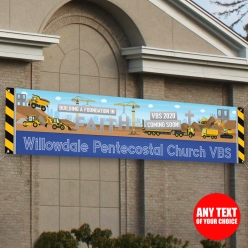 Gigantic 12 FT PERSONALIZED Vinyl VBS Construction Banner