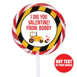 PERSONALIZED Valentine Construction Lollipops - 12 Pk