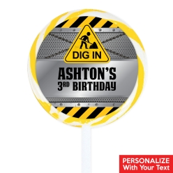 Construction PERSONALIZED Lollipops - 12 Pk