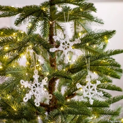 Crocheted Snowflake Christmas Ornaments 12 Pack