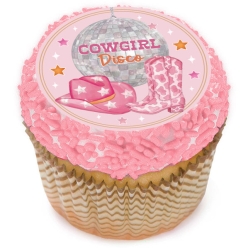 Cowgirl Disco Cupcake Icing Toppers 12pk