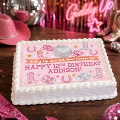 Cowgirl Disco Personalized Edible Cake Icing