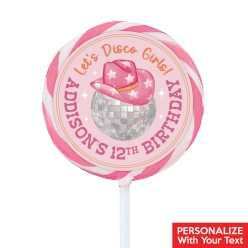 Cowgirl Disco PERSONALIZED Lollipops - 12 Pk