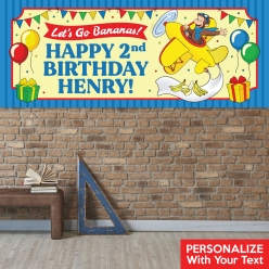 Curious George PERSONALIZED Giant Vinyl Keepsake Banner