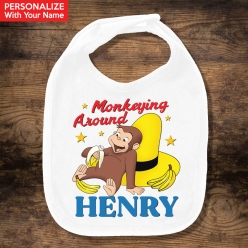 Curious George Birthday PERSONALIZED Bib