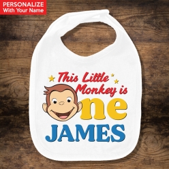 Curious George ONE PERSONALIZED Bib