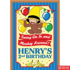 Curious George PERSONALIZED Giant Vinyl Keepsake Door Sign