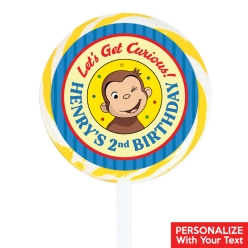 Curious George PERSONALIZED Lollipops - 12 Pk