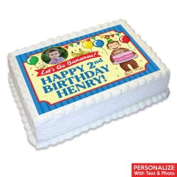 Curious George Photo Personalized Edible Icing
