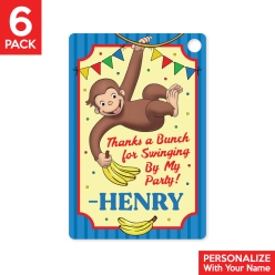 Curious George PERSONALIZED Thank You Tags - 6 Pk