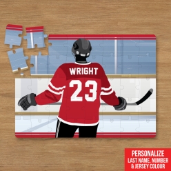 Personalized 30pc Hockey Jersey Puzzle w/ Name & Number