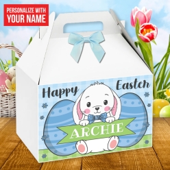 60% OFF:PERSONALIZED Large Blue Cute Bunny Gable Box