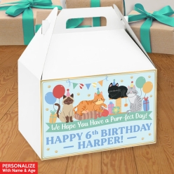 60% OFF: Cute Cat PERSONALIZED Large Gable Gift Box