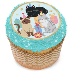 Cat Party Cupcake Icing Toppers 12pk