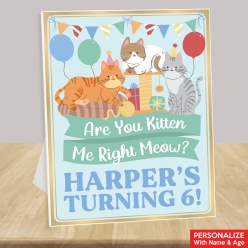 50% OFF: Cute Cat Party Personalized Birthday 14