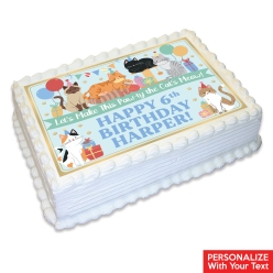 Cute Cat Personalizable Edible Icing