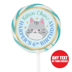 Cute Cat PERSONALIZED Lollipop - 12 Pk