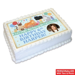 Cute Cat Photo Personalizable Edible Icing