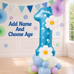 Daisy Party Airfill Personalized Balloon Column