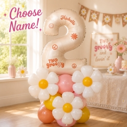 Two Groovy 6 FT Airfill Personalized Balloon Column Kit