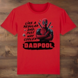 Dadpool Superhero Red T-shirt- Choose Size