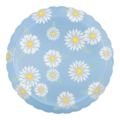 Daisy Party Jumbo Premium Scalloped Dinner Plates - 8PK