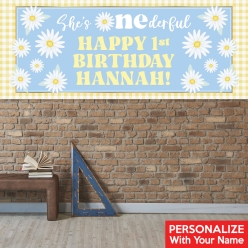 Daisy 1st Birthday PERSONALIZED Vinyl Keepsake Banner