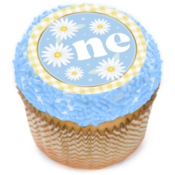 Daisy 1st Birthday Cupcake Icing Toppers 12pk