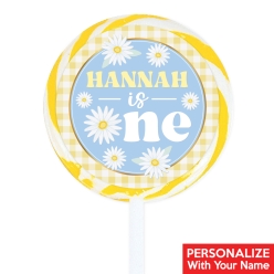 Daisy 1st Birthday PERSONALIZED Lollipops -12 Pk