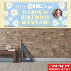 Daisy 1st Birthday PERSONALIZED Giant PHOTO Banner