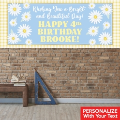 Daisy Birthday PERSONALIZED Vinyl Keepsake Banner