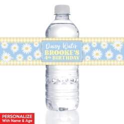 Daisy Birthday PERSONALIZED Bottle Labels -10pk