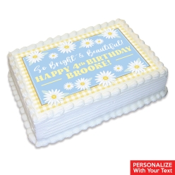 Daisy Birthday Personalizable Edible Icing