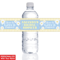 Daisy Bridal Shower PERSONALIZED Bottle Labels -10pk