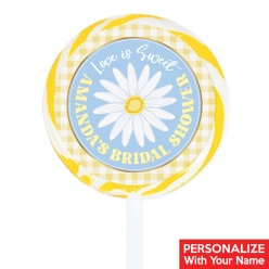 Daisy Bridal Shower PERSONALIZED Lollipops - 12 Pk