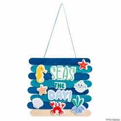 Beach Buddies Ocean Scene Seas the Day Craft Stick Craft Kit-12P