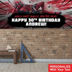 Deadpool Birthday PERSONALIZED Giant Vinyl Keepsake Banner