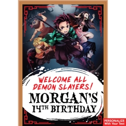 Demon Slayer PERSONALIZED Giant Vinyl Keepsake Door Sign