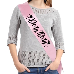 65% OFF: Dirty Thirty Light Pink Satin Sash w/ Black