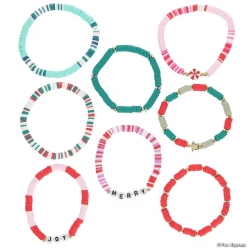Christmas Plastic Disc Bead Bracelets-48Pk