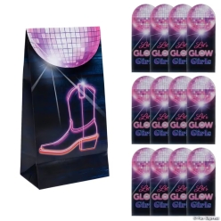 Disco Cowgirl Party Paper Fold-Over Treat Bags-12Pk