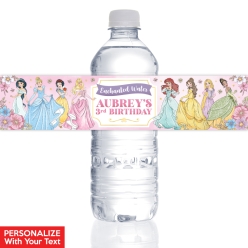 Disney Princess PERSONALIZED VINYL Bottle Labels - 10 PK