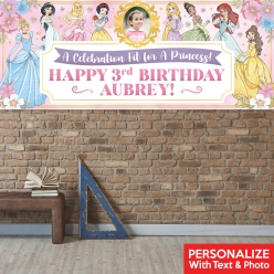 Disney Princess PERSONALIZED PHOTO Giant Vinyl Keepsake Banner