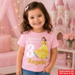 Belle Personalized Light Pink T-shirt- Choose Size