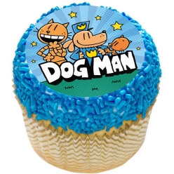 Dog Man Party Cupcake Icing Toppers 12pk